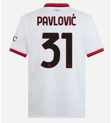 AC Milan Strahinja Pavlovic #31 Segunda Equipación 2024-25 Manga Corta